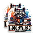 (2 Pack) Bookworm in Disguise Magnets - Cute Raccoon Design - Fun Refrigerator ation - 5" On Longest Side - for Cars, Fridges, Toolboxes - Made in USA - MAG4536