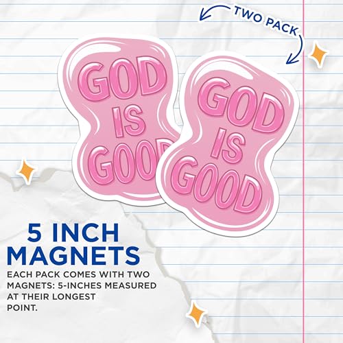 (2 Pack) God is Good Magnets Magnets - Inspirational Quote Magnet - Uplifting Magnet for Home or Office Decor - 5" On Longest Side - Made in USA - Sticks to Refrigerators & Metal Surfaces - MAG8812