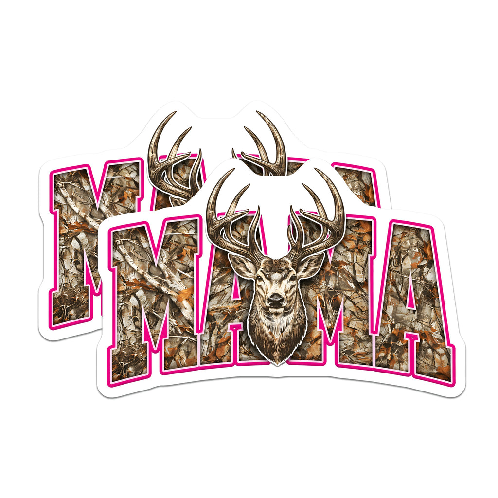 (2 Pack) Camo Mama Magnets - Hunter Mom Refrigerator Decor - Outdoor Loving Mama Auto Accessory - 5 Inches On Longest Side - Thick Durable Magnet - Made in USA - MAG39602