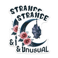 (2 Pack) Strange and Unusual Stickers - Hanging Bat - Floral Crescent Moon - 5" On Longest Side - Sticks to Smooth Flat Surfaces - Made in USA - BMCS18259
