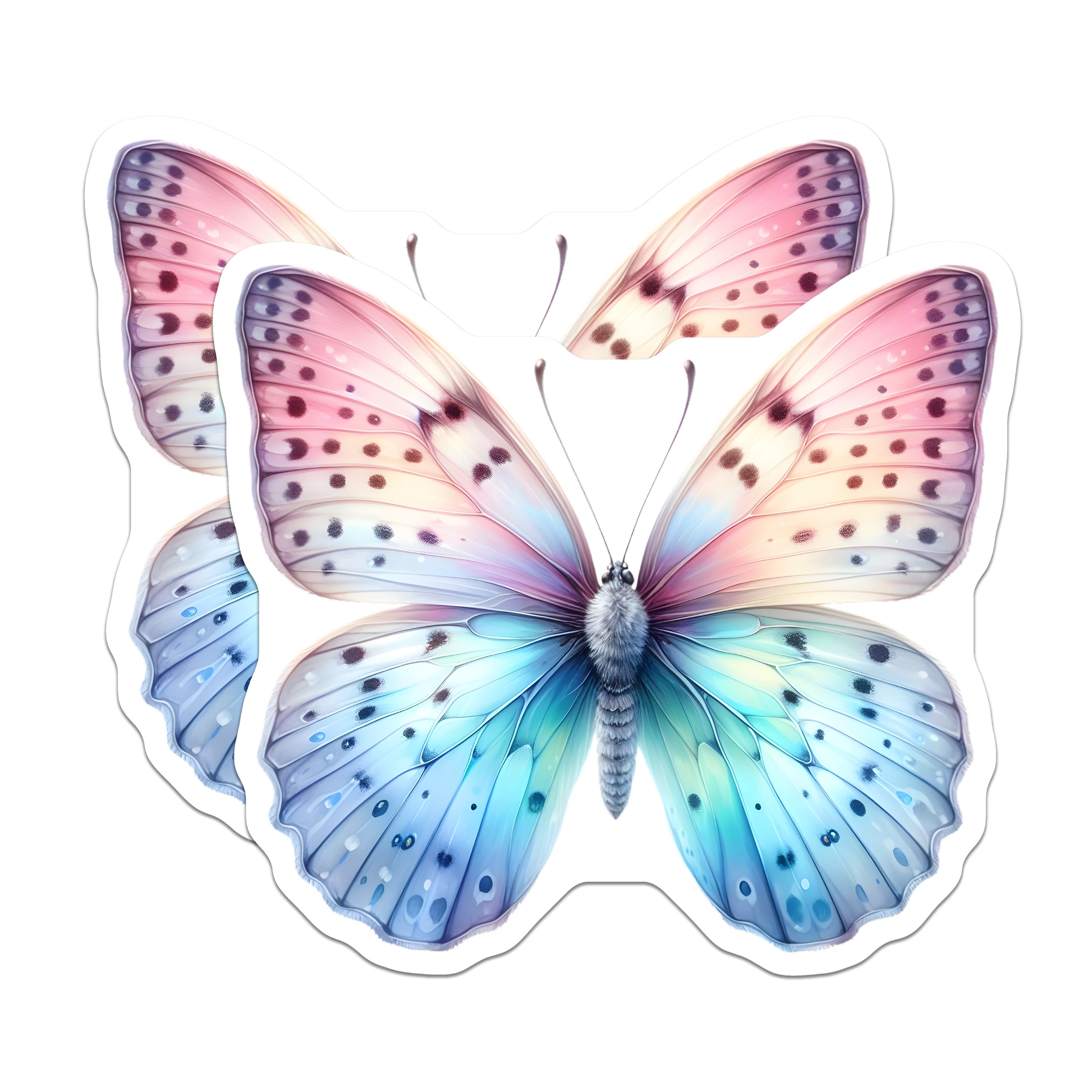 (2 Pack) Pastel Butterfly Magnets - Aesthetic Fairycore Decor - Whimsical Nature Art for Fridge - 5 Inches On Longest Side - Thick Durable Magnet - Made in USA - MAG37031