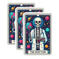 (3 Pack) Doctor Skeleton Decals - Tarot Card Inspired - Medical Laptop Decal - 3 Inches On Longest Side - Easy Peel & Apply - Made in USA - 3MCS4154