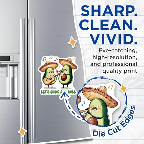 (2 Pack) Avocado Theme Magnets Magnets - Let's Guac and Roll - Avocado Lovers - 5" On Longest Side - Made in USA - Sticks to Refrigerators & Metal Surfaces - MAG8392