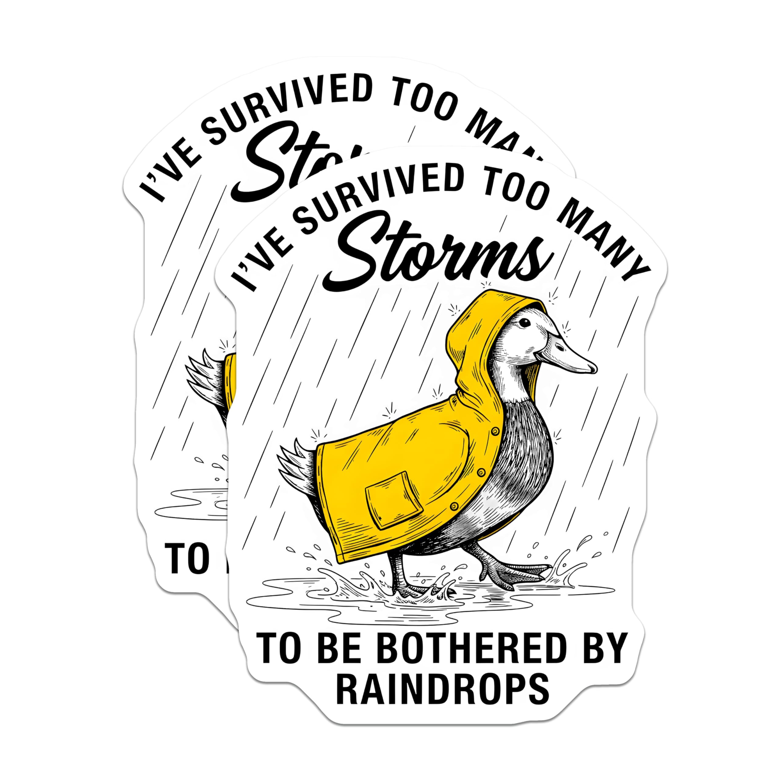 (2 Pack) Duck Magnets - Storm Survivor - Raindrop Magnet Set - 5" On Longest Side - Premium Magnet - for Cars, Refrigerators, Toolboxes, Lockers - Made in USA - MAG15199