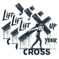 (3 Pack) Lift Up Your Cross Decals - Christian Decals - Religious Stickers - 3 Inches On Longest Side - Easy Peel & Apply - Made in USA - 3MCS8411
