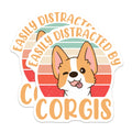 (2 Pack) Easily Distracted By Corgis Magnets - Funny Dog Lover Fridge Decor - Cute Corgi Pet Owner Magnet - 5 Inches On Longest Side - Thick Durable Magnet - Made in USA - MAG19350