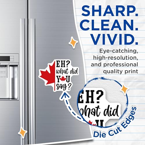 (2 Pack) Funny Canadian Sayings Magnet - Eh What Did You Say Decor for Fridge Locker - 5" On Longest Side - Sticks to Smooth Flat Surfaces - Made in USA - MAG9972