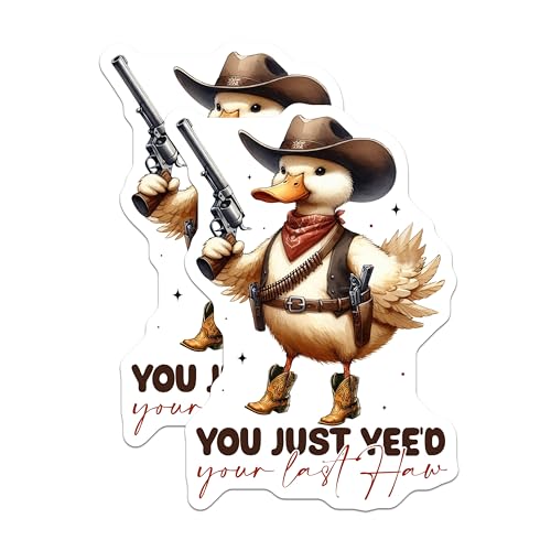(2 Pack) Cowboy Duck Magnets - Funny Animal Magnets - Home ation - Cute Duck Magnets - Western Style Magnets - 5" On Longest Side - for Cars, Fridges, Toolboxes - Made in USA - MAG3702