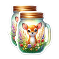 (2 Pack) Animal Jar Art Magnet - 5" On Longest Side - Sticks to Smooth Flat Surfaces - Made in USA - MAG9382