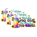 (3 Pack) Tea Bomb Decals - Funny Beverage Art - Sunflower Decal Stickers - 3 Inches On Longest Side - Easy Peel & Apply - Made in USA - 3MCS7071