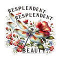 (2 Pack) Resplendent Beauty Stickers - Dragonfly and Floral Stickers - Artistic Nature Stickers - 5" On Longest Side - Sticks to Any Smooth Flat Surface - Made in USA - BMCS2685