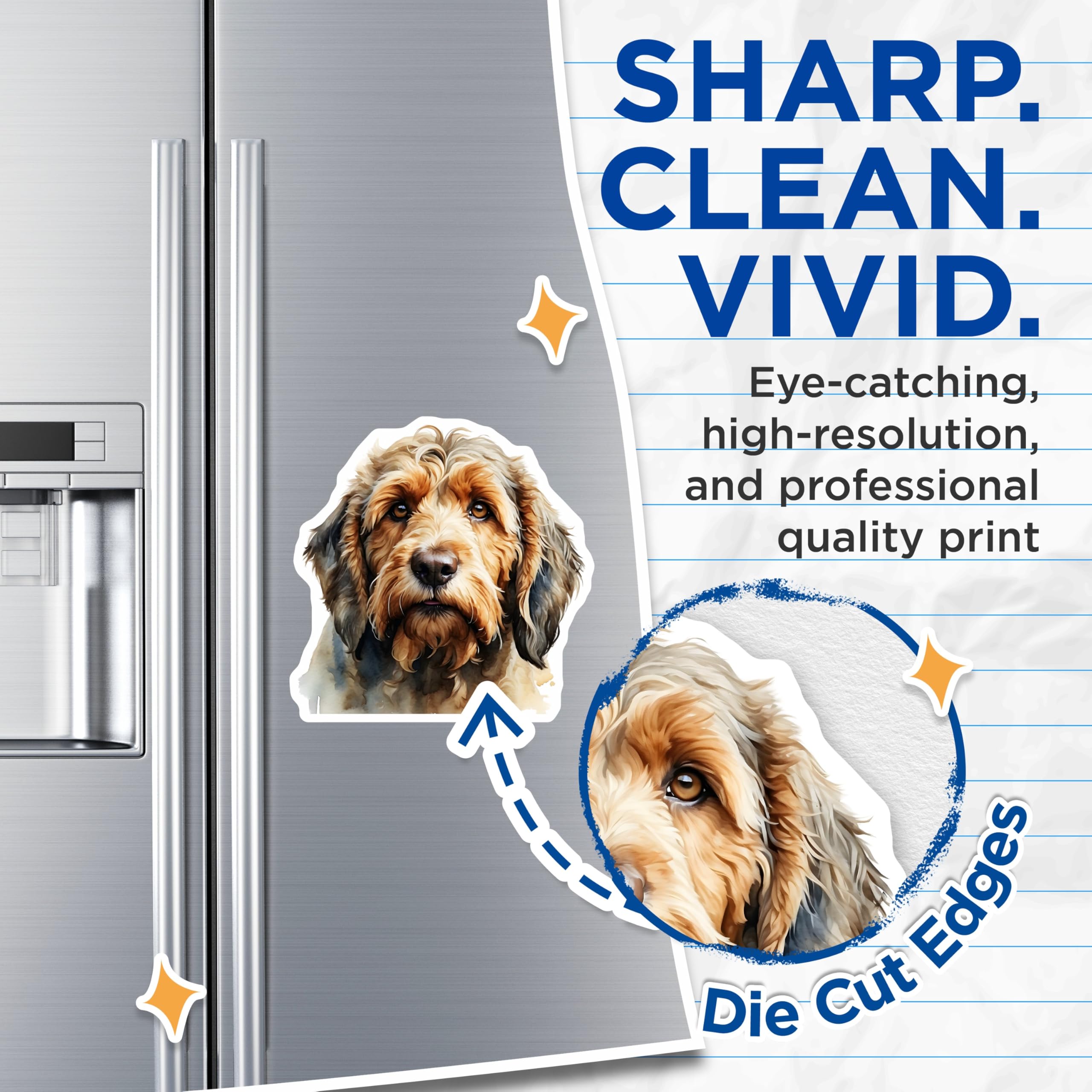 (2 Pack) Otterhound Magnets - Dog Breed Art - Refrigerator Decor - 5" On Longest Side - Premium Magnet - for Cars, Refrigerators, Toolboxes, Lockers - Made in USA - MAG14227