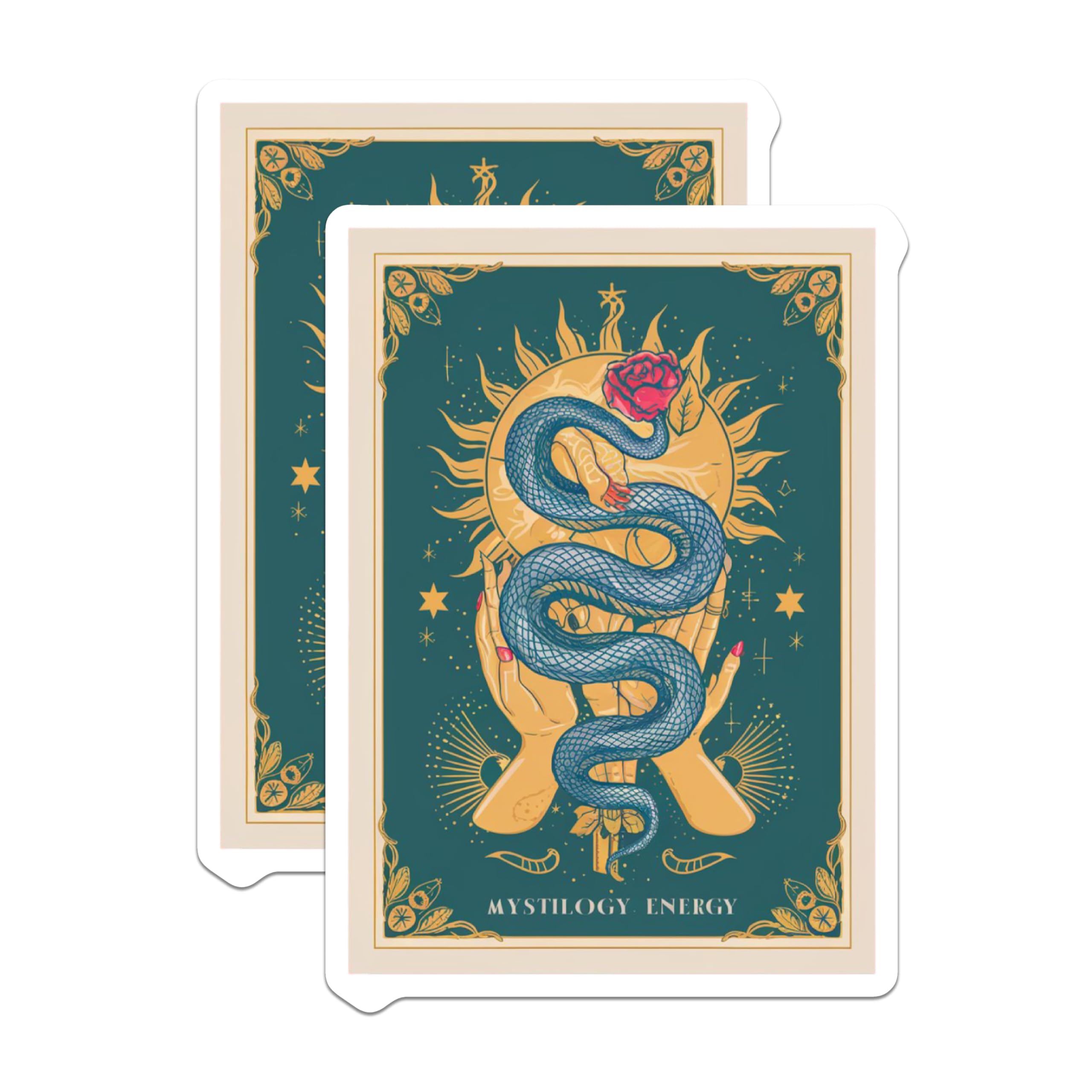 (2 Pack) Mystical Snake Magnets - Esoteric Sun Hands Art - Witchy Cosmic Energy Decor - 5 Inches On Longest Side - Thick Durable Magnet - Made in USA - MAG20208
