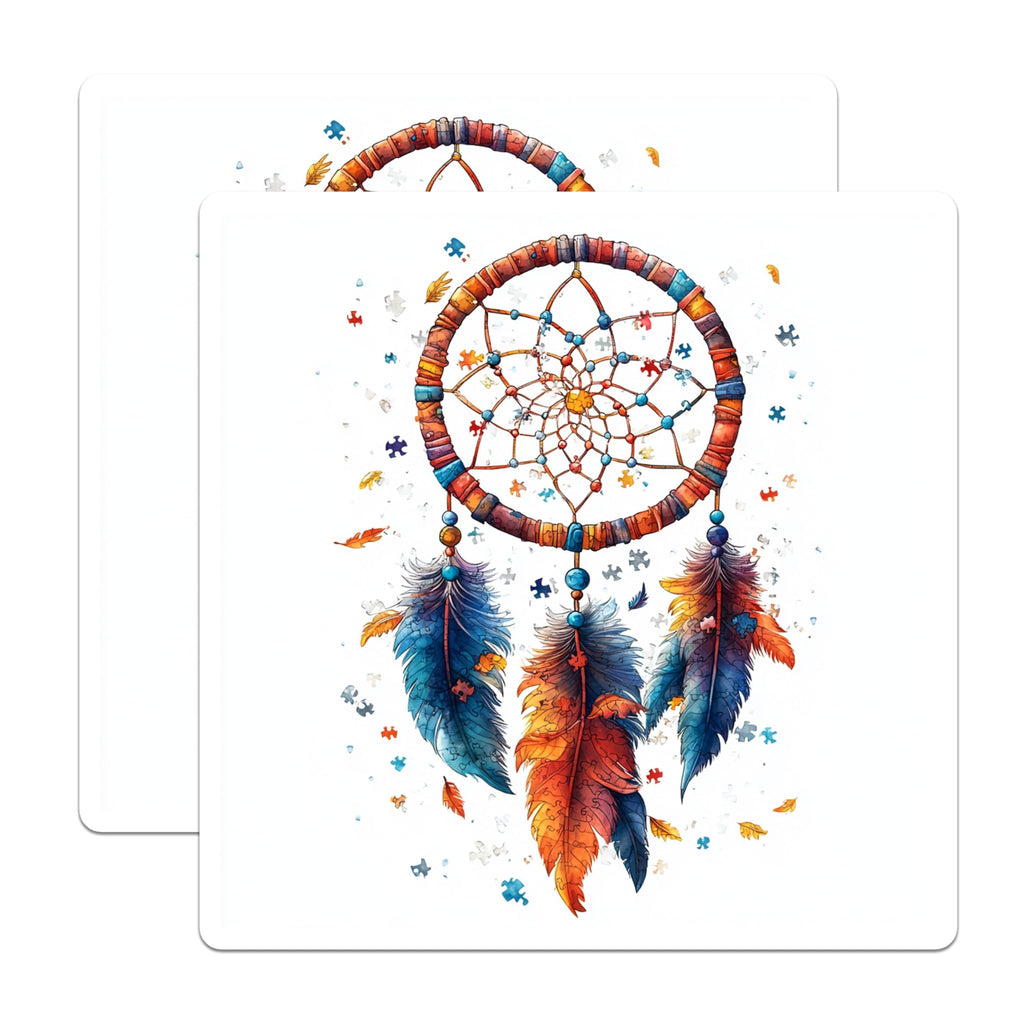 (2 Pack) Dreamcatcher Puzzle Magnets - Autism Awareness Decor - Boho Refrigerator Magnets - 5 Inches On Longest Side - Thick Durable Magnet - Made in USA - MAG27286