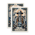(2 Pack) Skeleton Photographer Magnets - Drone Pilot Illustration - Gothic Tarot Card Artwork - Camera Enthusiast Decor - 5 Inches On Longest Side - Thick Durable Magnet - Made in USA - MAG23006
