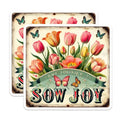 (2 Pack) Sow Joy Magnets - Inspirational Flower Art - Vibrant Motivational Decor for Home, Kitchen, Office - 5" On Longest Side - for Cars, Fridges, Toolboxes - Made in USA - MAG6853