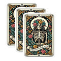 (3 Pack) Floral Skeleton Decals - Laptop Stickers - Unique Art Decals - 3 Inches On Longest Side - Easy Peel & Apply - Made in USA - 3MCS4212