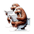 (2 Pack) Walrus on Toilet Magnets - Funny Bathroom Art - Novelty Fridge Magnets - 5" On Longest Side - Premium Magnet - for Cars, Refrigerators, Toolboxes, Lockers - Made in USA - MAG14277