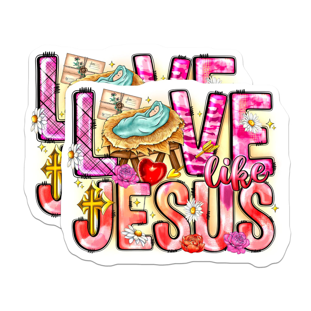 (2 Pack) Christian Magnets - Love Like Jesus Decor - Religious Nativity Scene - Faith Based Home Accessories - 5 Inches On Longest Side - Thick Durable Magnet - Made in USA - MAG24338