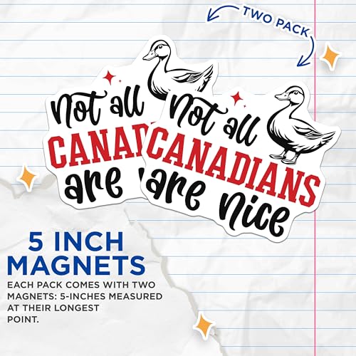 (2 Pack) Humorous Canada Fridge Decor Magnet - 5" On Longest Side - Sticks to Smooth Flat Surfaces - Made in USA - MAG10238