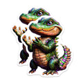 (2 Pack) Alligator Magnets - Cute Reptile Art - Fridge Decor - 5" On Longest Side - Premium Magnet - for Cars, Refrigerators, Toolboxes, Lockers - Made in USA - MAG16008