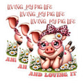 (3 Pack) Pig Life Decals - Cute Animal Stickers - Daisy Flower Decal - 3 Inches On Longest Side - Easy Peel & Apply - Made in USA - 3MCS6699