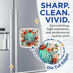(2 Pack) Teachers Change The World Magnets - Inspirational Teacher - Floral Magnet - 5" On Longest Side - for Cars, Fridges, Toolboxes - Made in USA - MAG4424