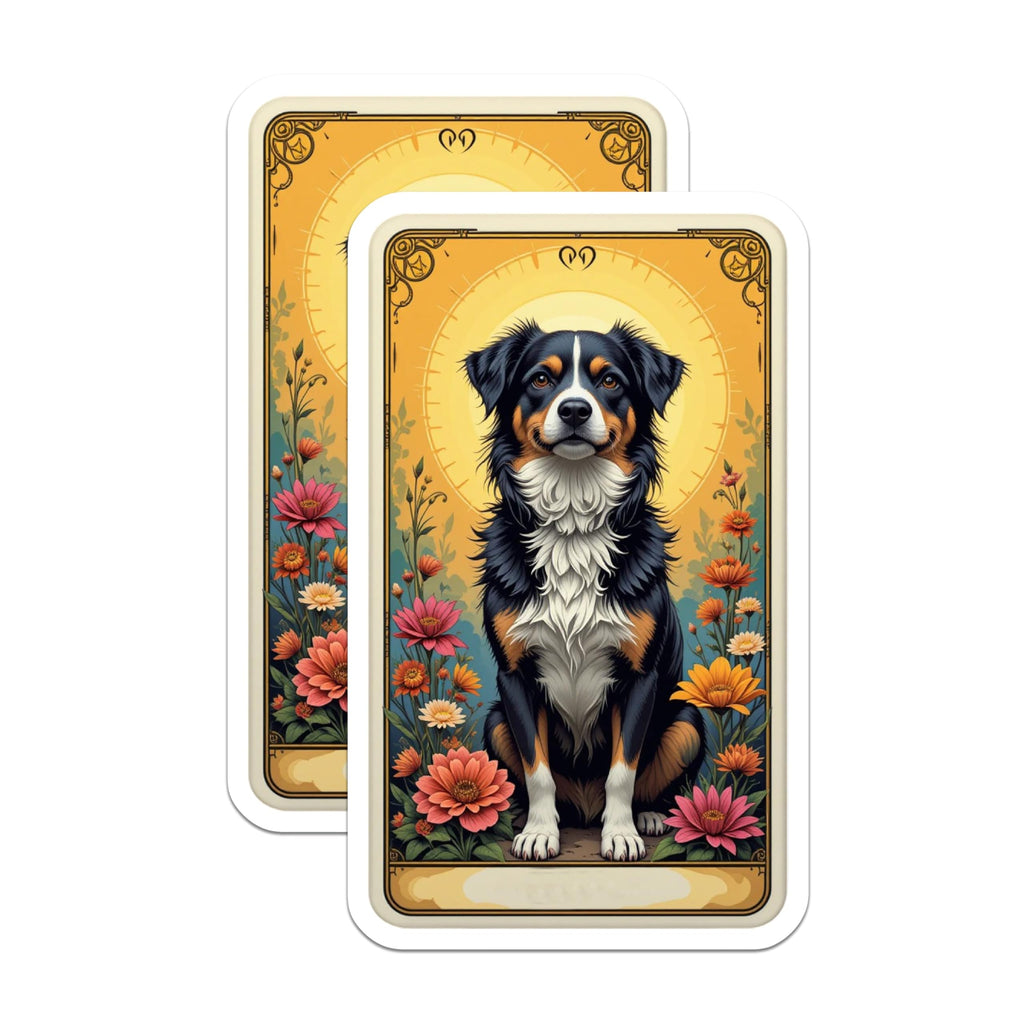 (2 Pack) Bernese Mountain Dog Magnets - Tarot Card Dog Art - Floral Dog Lover Decor - 5 Inches On Longest Side - Thick Durable Magnet - Made in USA - MAG23145