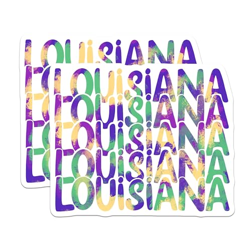 (2 Pack) Louisiana Pride Magnets - State Souvenir - Colorful Louisiana - Southern Memorabilia - Unique Louisiana Artwork - 5" On Longest Side - for Cars, Fridges, Toolboxes - Made in USA - MAG3966
