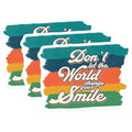 (3 Pack) Inspirational Decals - Motivational Quote - Smile Positivity Decal - 3 Inches On Longest Side - Easy Peel & Apply - Made in USA - 3MCS1996