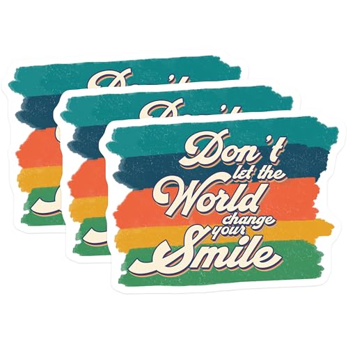 (3 Pack) Inspirational Decals - Motivational Quote - Smile Positivity Decal - 3 Inches On Longest Side - Easy Peel & Apply - Made in USA - 3MCS1996