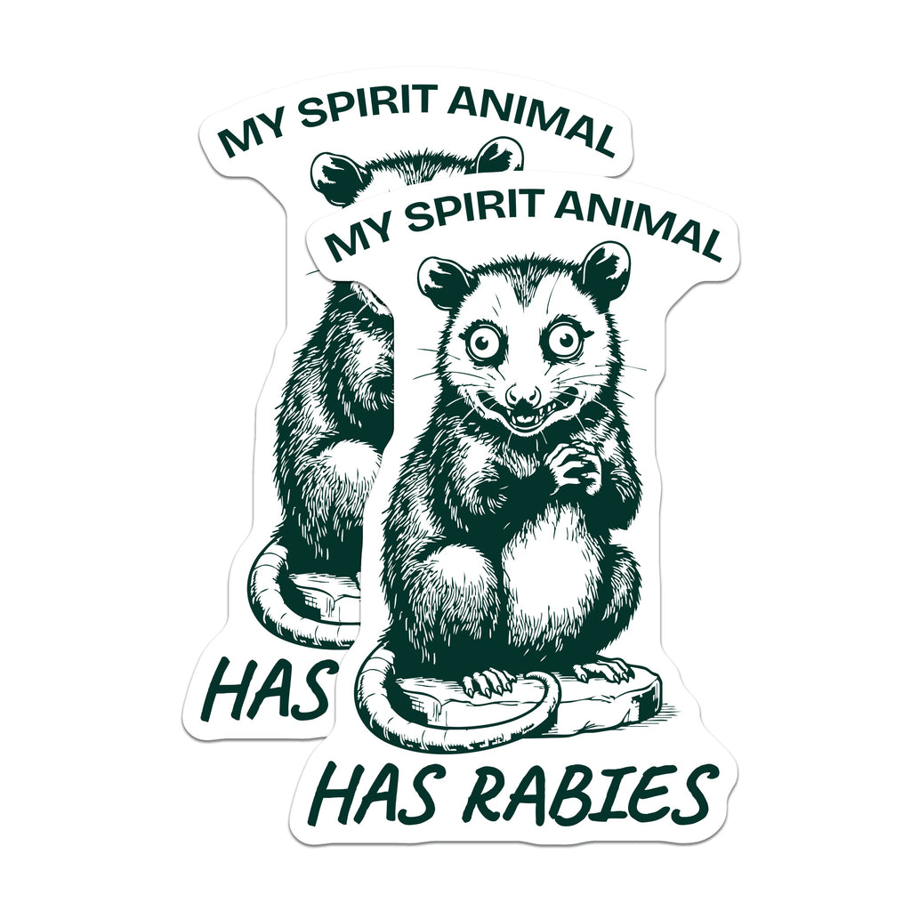 (2 Pack) Opossum Spirit Animal Magnets - Rabies Quote Humor - Sarcastic Meme Item - Quirky Refrigerator - 5 Inches On Longest Side - Thick Durable Magnet - Made in USA - MAG39385
