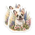 (2 Pack) French Bulldog Magnets - Cute Dog Art - Floral Refrigerator Magnets - 5" On Longest Side - Premium Magnet - for Cars, Refrigerators, Toolboxes, Lockers - Made in USA - MAG16276