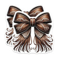 (2 Pack) Western Leather Bow Magnets - Rustic Fridge Magnet - Country Kitchen Decor - 5" On Longest Side - for Cars, Fridges, Toolboxes - Made in USA - MAG6601