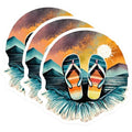 (3 Pack) Beach Vibes Decals - Flip Flop Decals - Summer Decal - 3 Inches On Longest Side - Easy Peel & Apply - Made in USA - 3MCS8074