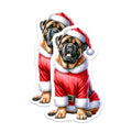 (2 Pack) Adorable Mastiff Christmas Magnets - Santa Dog Refrigerator Decor - Festive Pet Holiday Accent - 5 Inches On Longest Side - Thick Durable Magnet - Made in USA - MAG23321