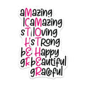 (2 Pack) Mom Amazing Loving Strong Beautiful Graceful Stickers - Mother's Day Stickers - Inspirational Stickers - 5" On Longest Side - Sticks to Smooth Flat Surfaces - Made in USA - BMCS5244