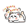 (2 Pack) I'm Bored Cat Stickers - Cute Kitty - Funny Pet for Laptops and Water Bottles - 5" On Longest Side - Sticks to Smooth Flat Surfaces - Made in USA - BMCS7346