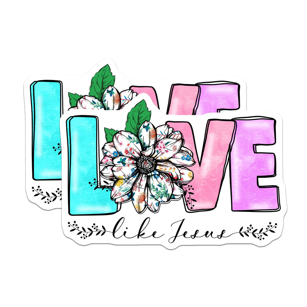 (2 Pack) Live Like Jesus Magnets - Christian Floral Decor - Inspirational Faith Refrigerator Art - 5 Inches On Longest Side - Thick Durable Magnet - Made in USA - MAG31000