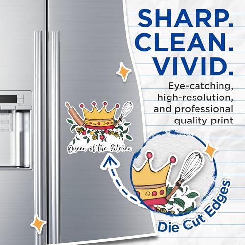 (2 Pack) Queen of The Kitchen Magnets - Kitchen Decor Magnets - Cooking Enthusiast Magnets for Fridge- 5" On Longest Side - for Fridges, Toolboxes, Cars - Made in USA - MAG3028