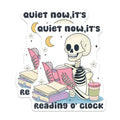 (2 Pack) Quiet Now It's Reading O'Clock Magnets - Skull Reading Magnet - Book Lover Skeleton Magnet - 5" On Longest Side - for Cars, Fridges, Toolboxes - Made in USA - MAG7228