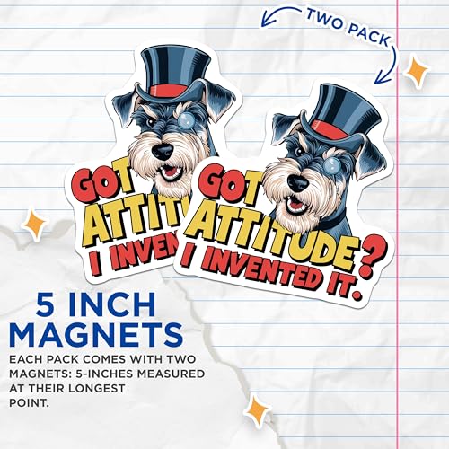 (2 Pack) Bulldog Attitude Magnets Magnets - Dog Lover Kitchen Decor - 5" On Longest Side - Made in USA - Sticks to Refrigerators & Metal Surfaces - MAG8529