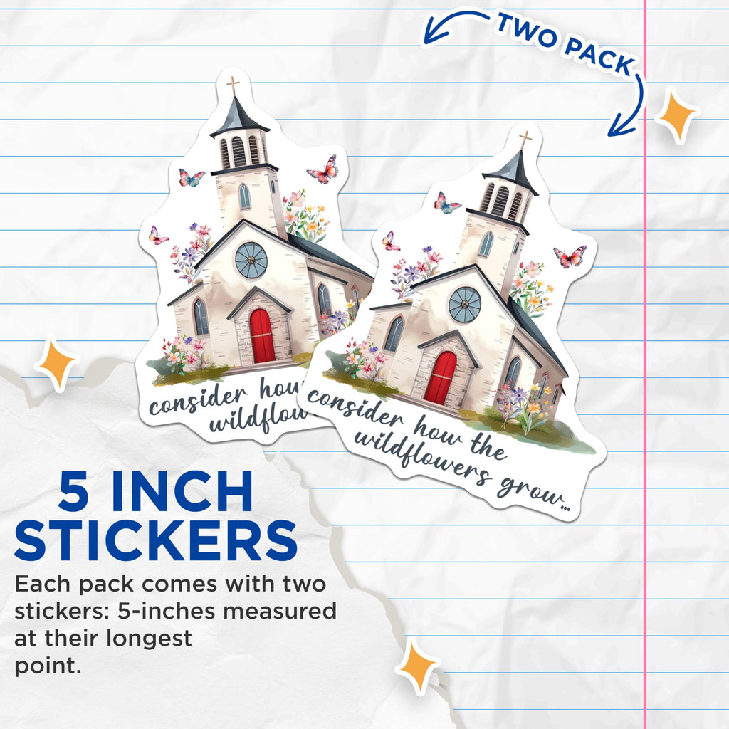 (2 Pack) Inspirational Church Stickers - Encourage Faith - 5" On Longest Side - Sticks to Smooth Flat Surfaces - Made in USA - BMCS8567 - BMCS8567