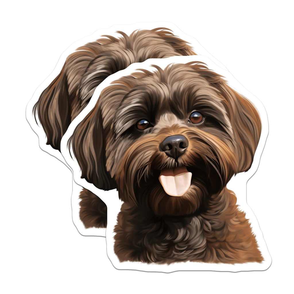 (2 Pack) Brown Havanese Dog Magnets - Shaggy Puppy Animal Lover Decor - Pet Parent Fridge Accessory - 5 Inches On Longest Side - Thick Durable Magnet - Made in USA - MAG28487