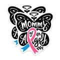 (2 Pack) Mommy of an Angel Stickers - Butterfly Ribbon Stickers - Pregcy Loss Awareness Stickers - 5" On Longest Side - Sticks to Smooth Flat Surfaces - Made in USA - BMCS5175
