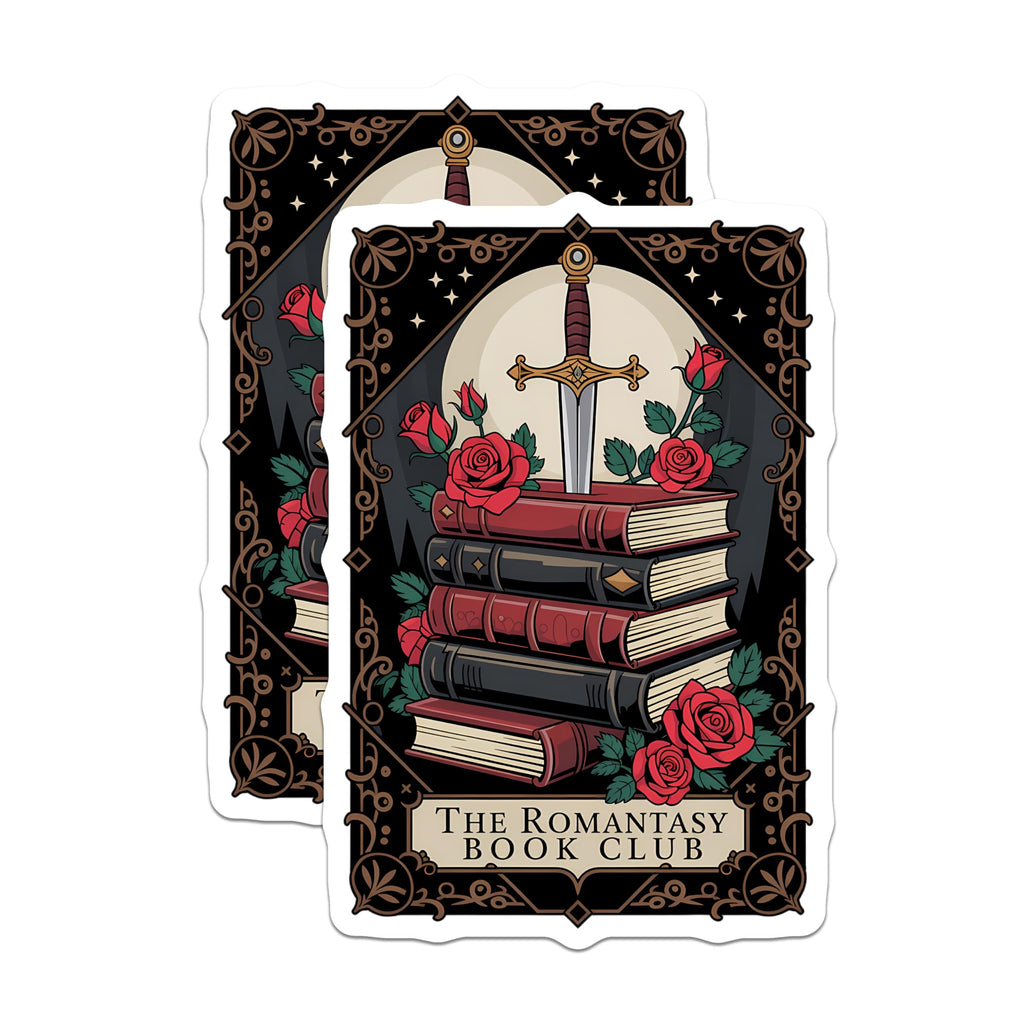 (2 Pack) Romantasy Book Club Magnets - Dark Academia Decor - Literary Reader Collectibles - 5 Inches On Longest Side - Thick Durable Magnet - Made in USA - MAG22989