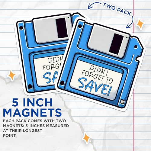 (2 Pack) Funny Tech Magnets - 5" On Longest Side - for Cars, Fridges, Toolboxes - Made in USA - MAG7421