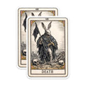 (2 Pack) Death Tarot Card Magnets - Rabbit Skeleton Art - Occult Decor XIII - 5 Inches On Longest Side - Thick Durable Magnet - Made in USA - MAG36716