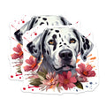 (2 Pack) Dalmatian Dog Magnets - Floral Pet Portrait - Dog Mom Refrigerator Decor - 5 Inches On Longest Side - Thick Durable Magnet - Made in USA - MAG28660
