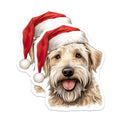 (2 Pack) Christmas Doodle Dog Magnets - Santa Hat Pet Decor - Holiday Refrigerator Art - 5 Inches On Longest Side - Thick Durable Magnet - Made in USA - MAG26563